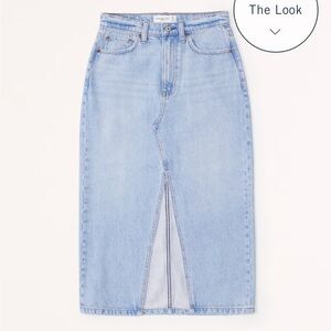 COPY - Abercrombie high rise petite denim midi skirt!